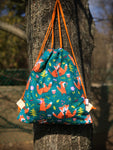 Hortenzia-design gyermek textil hátizsák rókák