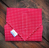 Hortenzia-design textil szalvéta piros pöttyös