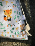 Hortenzia-design gyermek textil hátizsák erdei állatok